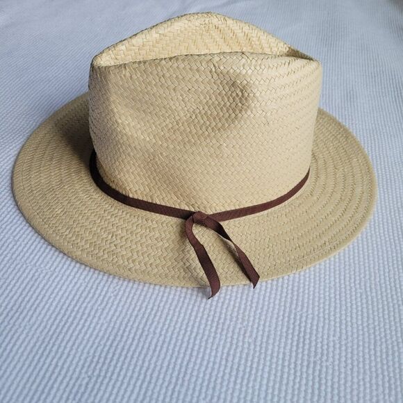 BRIXTON Women's Natural Valley Sun Hat One Size Fedora Straw Packable - Picture 7 of 8